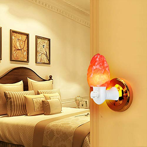 Spantik 2 Pack Himalayan Salt Lamp Night Light Salt Rock Hand Carved Natural Pink Himalayan Salt Lamps For Bedrooms Night Light Plug In Wall Light Bulb For Home Decor #TOP4
