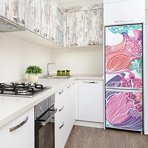 Vinilo para frigorífico 70x190 cm autoadhesivo lavable con estampado de flores 4