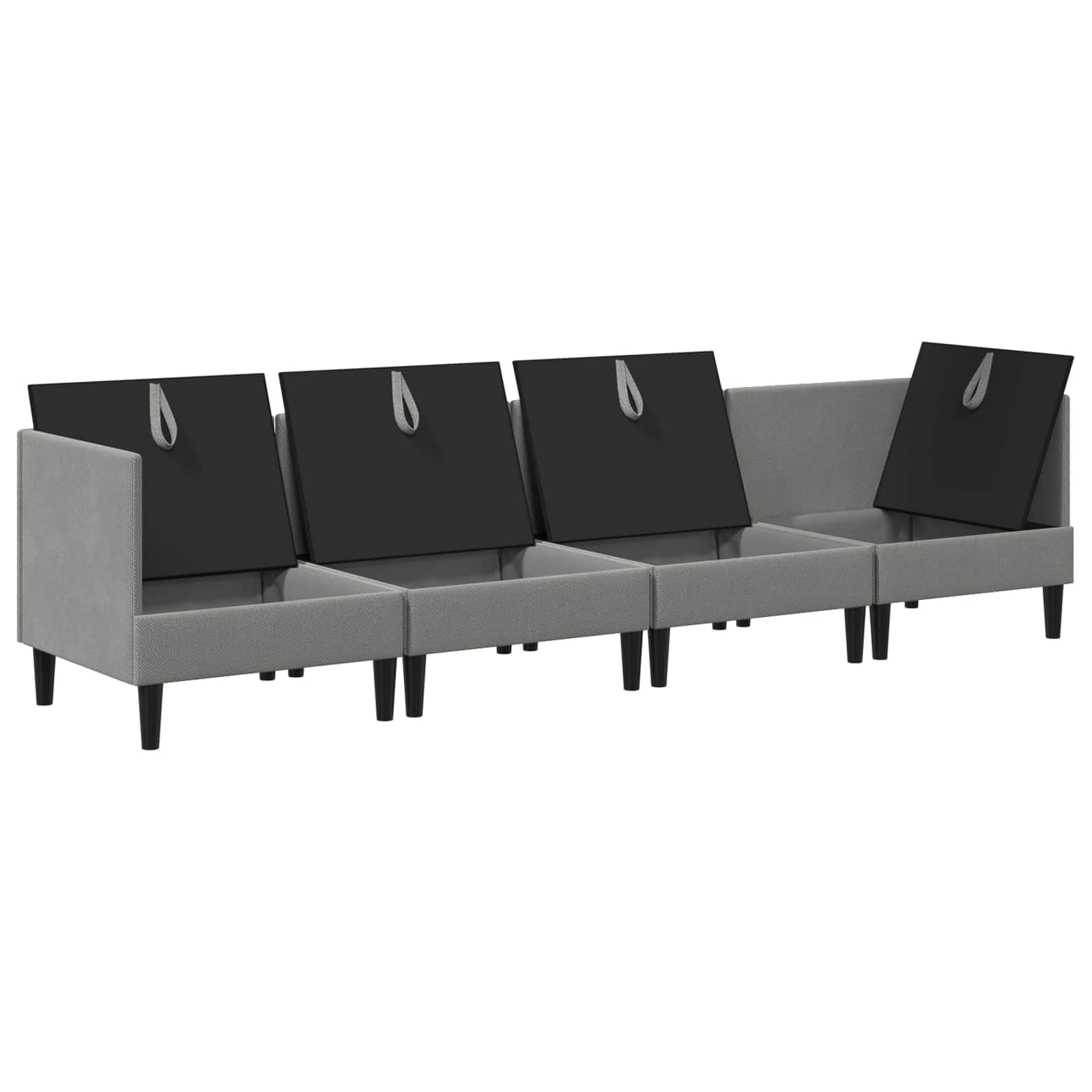 Juego de Muebles de salón 4 uds. Gris Oscuro Tela,67.6kg-3413804