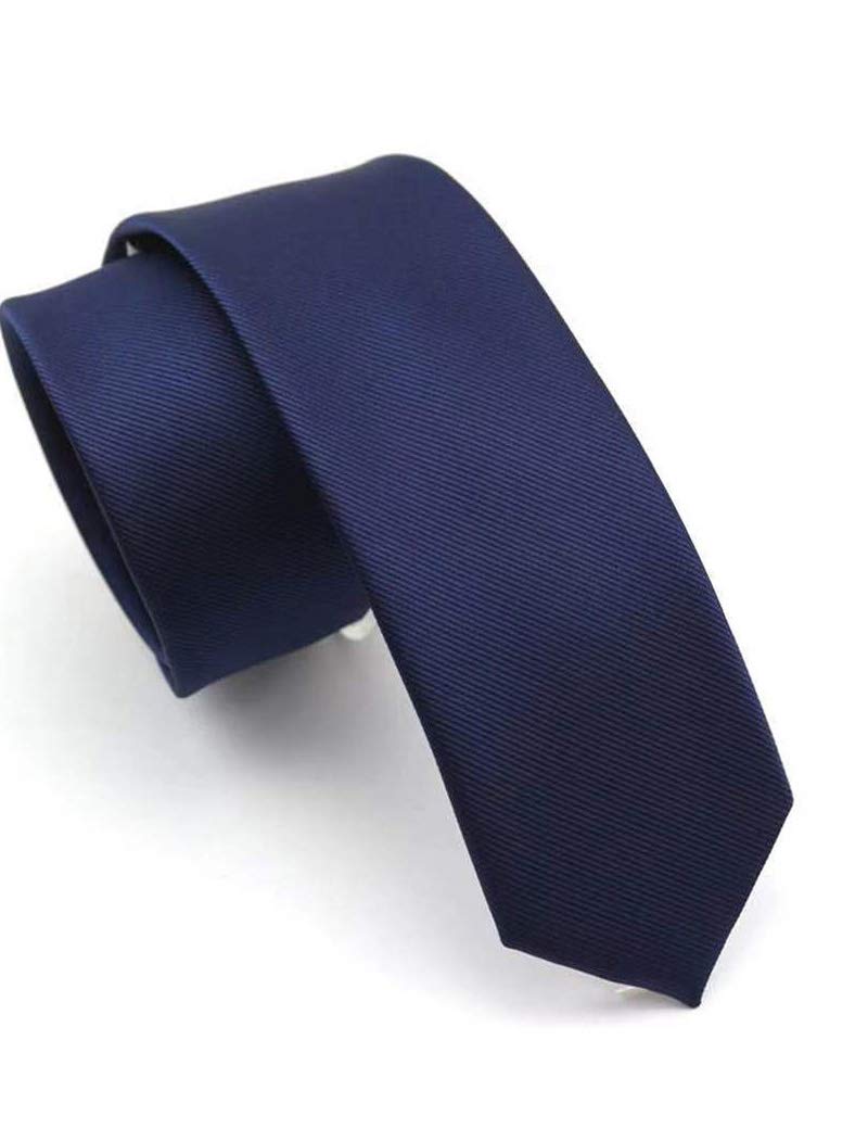 Jemygins Men's Navy 2.4" Tie Silk Skinny Ties For Slim Necktie (6Cm)