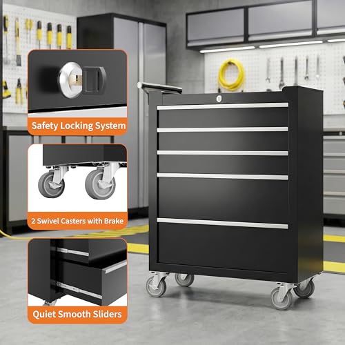 Garvee 5-Drawer Rolling Tool Cabinet
