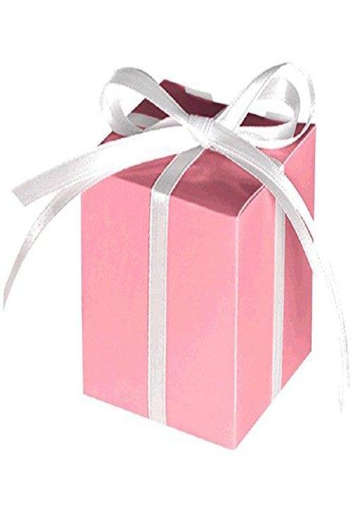 Boîte à bonbons rose clair en papier Amscan pour fête et baptême
