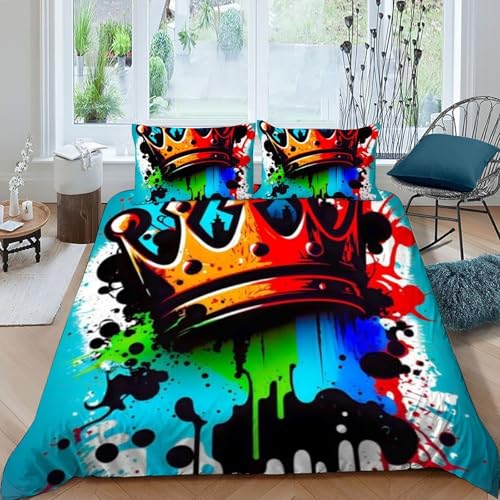 Housse de couette fille 200x200 microfibre douce avec fermeture éclair imprimée - 3