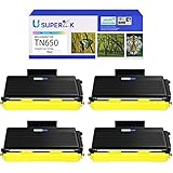 SuperInk 4 Pack Compatible Toner Cartridge Replacement for Brother TN650 TN-650 TN620 High Yield use with DCP-8050DN 8080DN 8085DN HL-5340D 5350DN MFC-8370 8480DN 8680DN 8690DW 8880DN 8890DW Printer