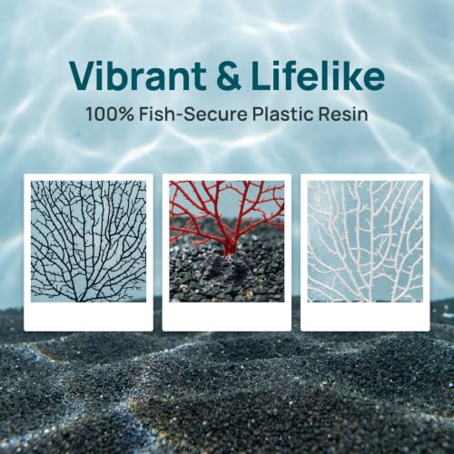 Image of Ipetboom Aquarium Coral Ornament - 3pcs Fish Tank Faux Coral Decoration Landscaping Decor Plants - Vivid Fake Sea Figurine Realistic Sea Fan Model Adornment Safe for Tanks Terrariums Art Projects