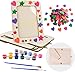 Produktbild Aweyka Bastelset für Kinder, 5 Packungen à 10,2 x 15,2 cm, Holz-Bastelset mit Ständer, Malwerkzeug-Set, 80 Herzen, Sterne, EVA-Aufkleber zum Malen und Dekorieren