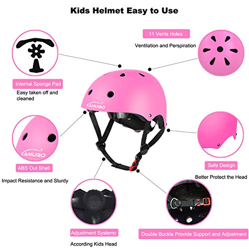 KAMUGO Kids Bike Helmet,Toddler Skateboard Helmet for Girls Boys Ages 2-8 Years,Child Adjustable Helmet for Multi-Sports Bicycle Skateboarding Roller Skating Scooter Rollerblade Balance Bike - Thumbnail 3