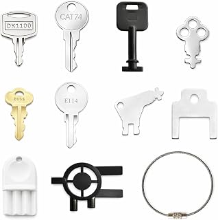 10-Pack Dispenser Key Set Compatible with Bobrick, Bradley, Kimberly Clark, Tork, Georgia Pacific, San Jamar and More, Replacement Keys for Paper Towel, Toilet Paper & Soap Dispensers with Key Chain