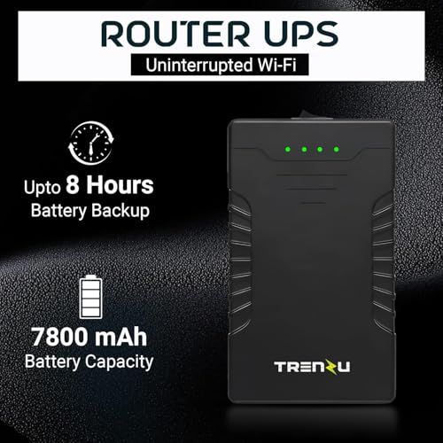 Image of 12V Router UPS for Jio Fiber, Airtel WiFi, CCTV, Broadband | WiFi UPS Power Backup Upto 8hrs | 2A /2.5A /3A | 7800mah EV Grade A+ Battery | Mini WiFi UPS Inverter for Home | 1Yr Warranty