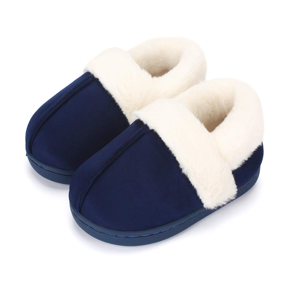 LACOFIA Pantoufles Hiver pour Garçons Filles Chausson de Mousse de Mémoire d'enfants Chaussures de Maison Chaudes Antidérapant