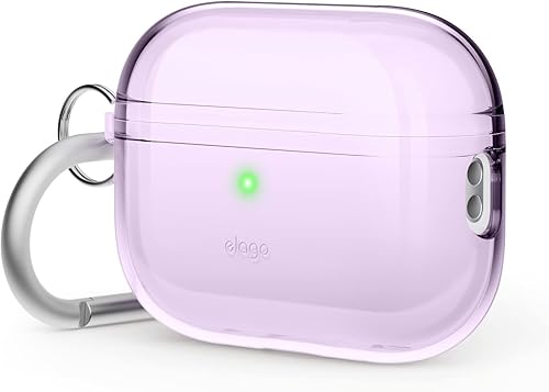 Miniatura 9 de elago Funda transparente compatible con AirPods Pro de 2ª generación, diseñada para AirPods Pro 2, funda protectora con llavero, transparente, carga