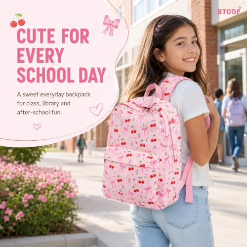 Image of BTOOP School Backpack for Teens Large Cute Bookbag Lightweight 15.6 inch Laptop Bag for Girls Women Casual High School College