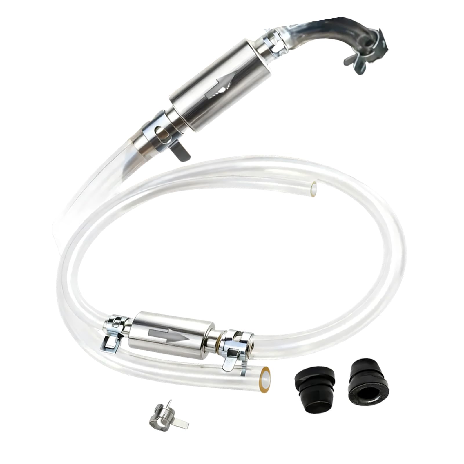 Kaeltsyn A Hydraulic Brake Bleeder Hose Set With Check Fitting, For Vehicle Maintenance Tasks Nd Service Transparent Fluid Tube Nd Metal Body Hydraulic Bleeder Line Brake Drain Pipe Clutch Bleeding Tube Car