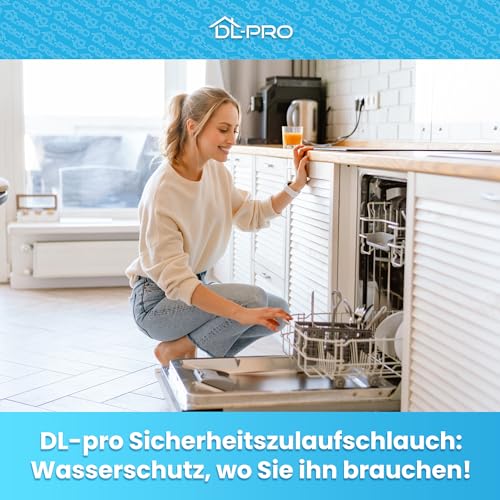 DL-pro 1,5m Wasserschlauch Zulaufschlauch 3/4 Zoll gerade/Winkel 90 Grad für Waschmaschine Spülmaschine