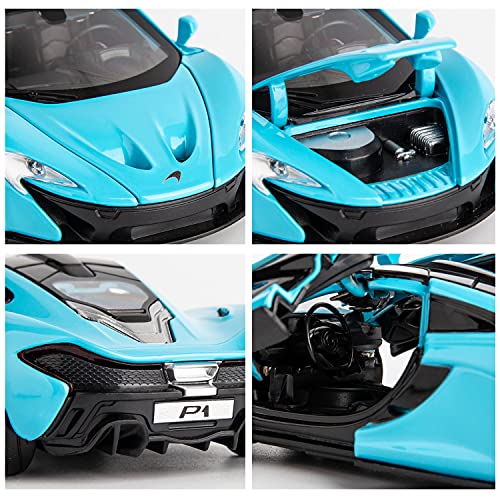 Image of Metal Pull Back Diecast Car 1:32 Mclaren P1 Pull Back Car Model With Sound Light Boys Gifts Toys For Kids?Pack Of 1?,Multicolor