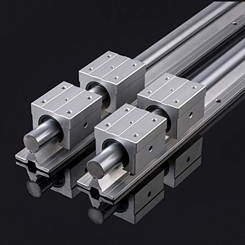 Unidad Deslizante de Rodamiento de Bolas Lineal SBR25UU, DiáMetro de Orificio de 25 Mm Riel de GuíA de Rodamiento de Luz Lineal Soporte de Aluminio CilíNdrico