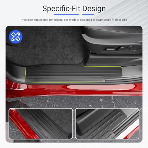 CZmenghe Interior Door Sill Protector Compatible with 2019-2026 Chevy Silverado GMC Sierra 1500 Crew Cab Car Threshold Protector Door Entry Guard Replacement for 2019-2026 Chevy Silverado Accessories