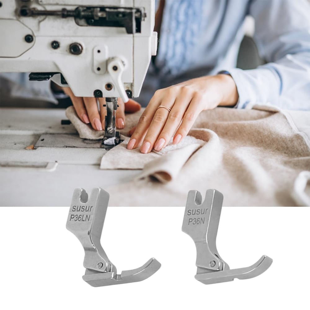 Lot de 4 pieds presseurs pour fermeture éclair compatibles avec les machines à coudre industrielles à pied simple (P36N + P36LN + P363 + S518N)