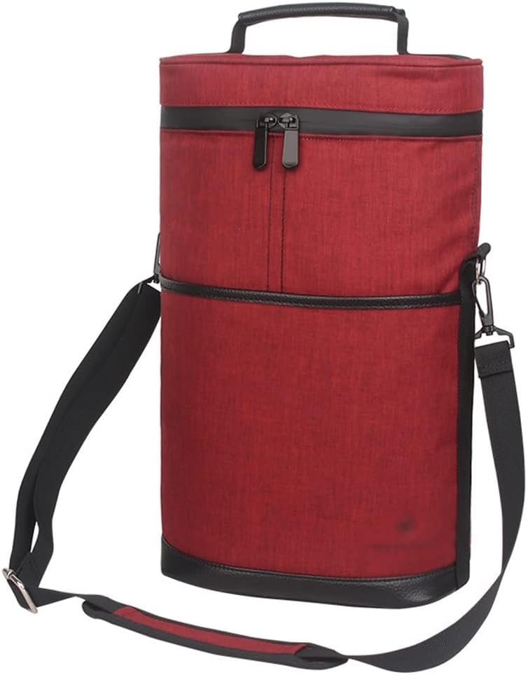 JSEIAJB Outdoor Oxford Cloth Portable Drum Ice Bag Champagne Wine Red Wine Bag Picnic Bag(Black)