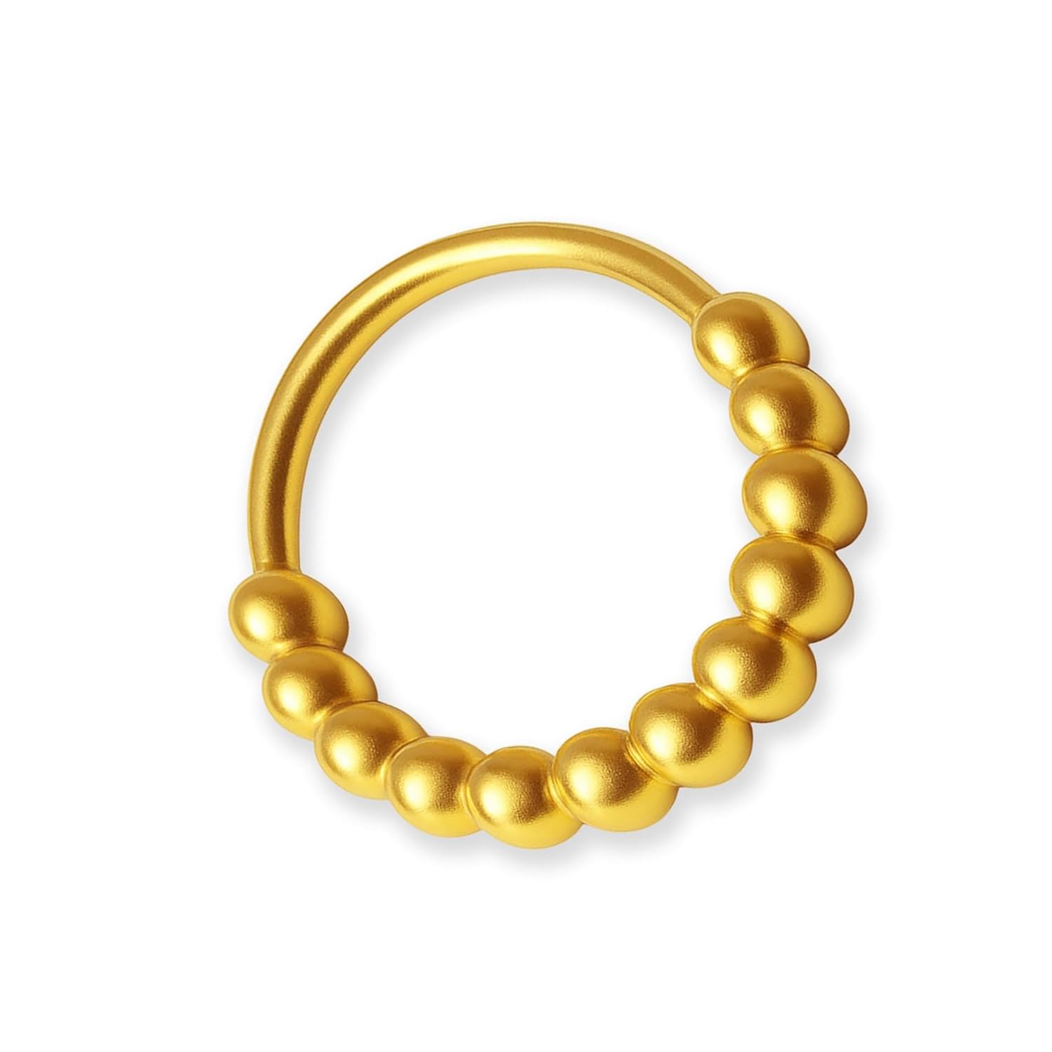 FASHIONS 18K Gold Plated Anti Tarnish Small Beaded Ball Round Hoop Nose Ring Bali Piercing Nosepin Lightweight Nath Nosering Jewelry for Women & Girls-image-39
