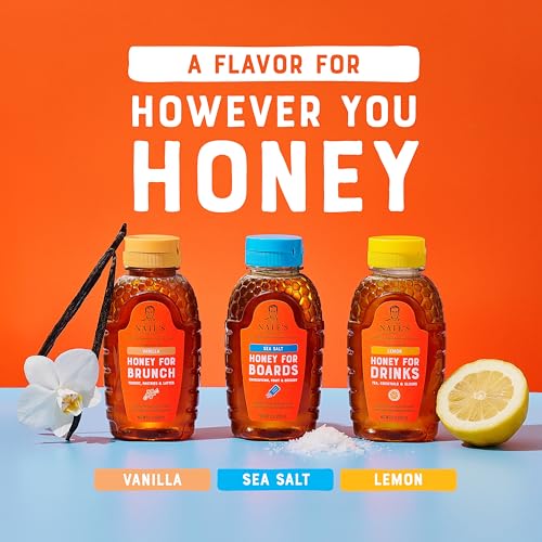 Image of Nate's Lemon Honey for Drinks - Made with 100% Pure Honey and Lemon - 12 oz Squeeze Bottle - Great for Iced or Hot Tea, Cocktails, and Mocktails (Pack of 2)
