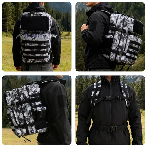 Image of gracedon Tactical Backpack - Military Molle Bag 3 Days Pack for men and Women Large Assault Rucksack 45L (Black)