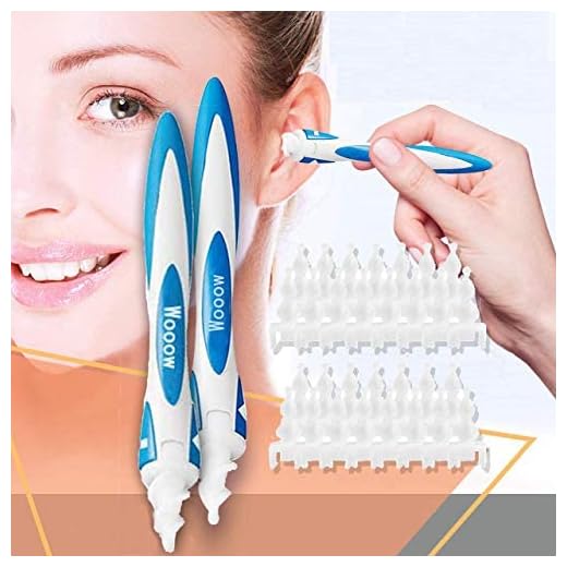 Nettoyant Oreille,Cire d'oreille remover - Spiral Ear Cleaner - Outil pour enlever la cire d'oreille. Ear Cleaner System * 2avec 32 embouts lavables.
