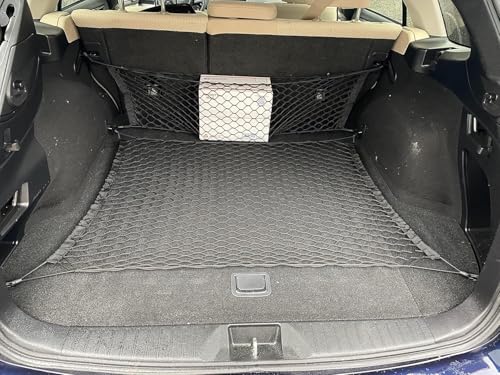 Floor + Envelope Style Automotive Elastic Trunk Mesh Cargo Net for Subaru Outback 2010-2019 - Premium Trunk Organizers and Storage - Luggage Net for SUV - Best Car Organizer for Subaru Outback