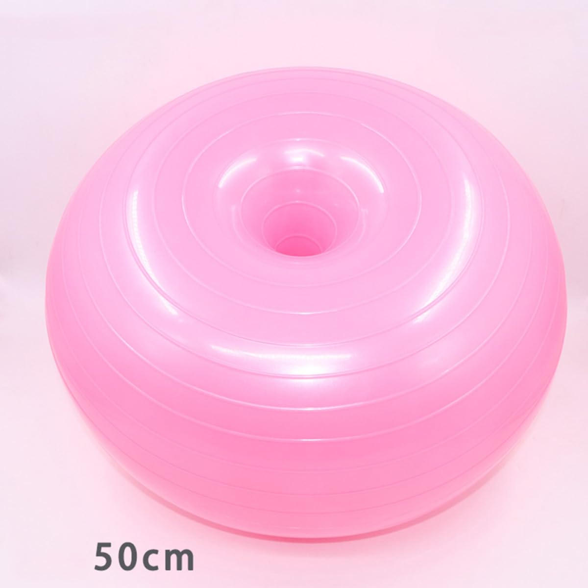 50cm Rutschfester Platzfester PVC Yoga Hilfsball Donut Form mit Luftpumpe Balance und Fitnessball für Pilates Kräftigung Zuhause