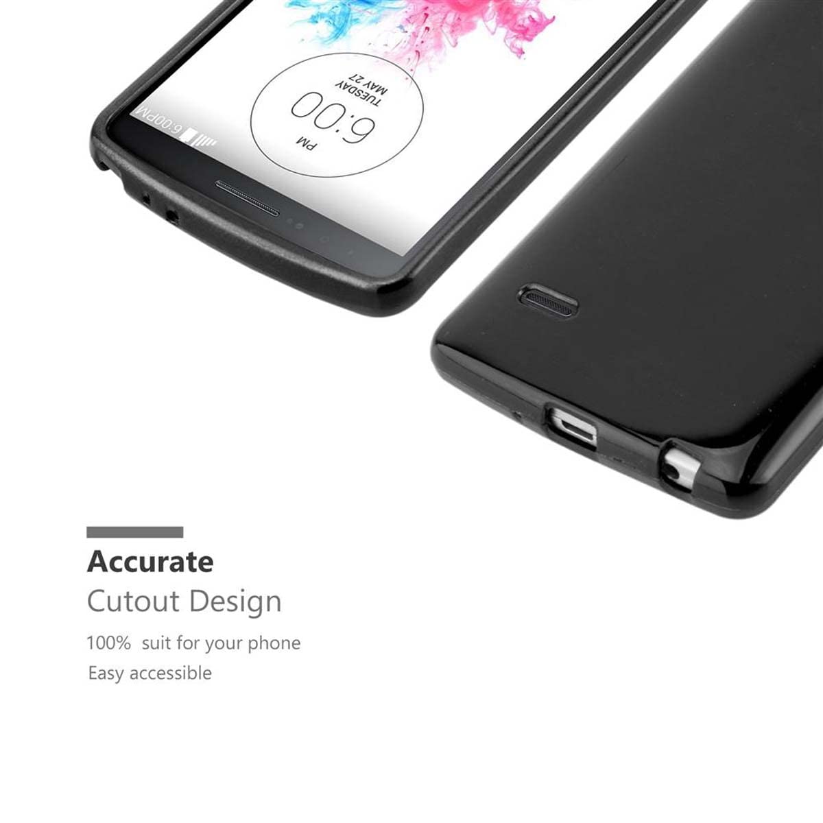 Cadorabo Custodia Sottile In Silicone TPU Per LG G3 Stylus – Colore Turchese – Cover Antiurto Morbida Con Bordo Rialzato - 3