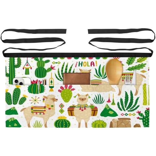 Tablier court de chef imprimé alpaga pour animer vos ateliers cuisine et pâtisserie