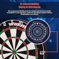 WIN.MAX Dartscheibe Kork Dartscheibe mit Pfeilen Offizielles Steeldartscheibe Steeldart Set 12 Dartpfeile Metallspitze,24 Flights – Ansicht 4