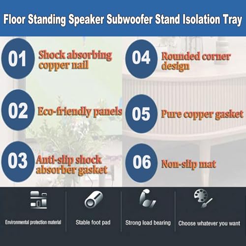 Supports d'enceintes et base stabilisatrice absorption acoustique