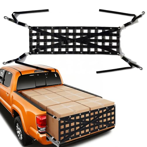 Filet de chargement pour pick-up 152x45 cm avec 4 sangles réglables pour remorque et SUV