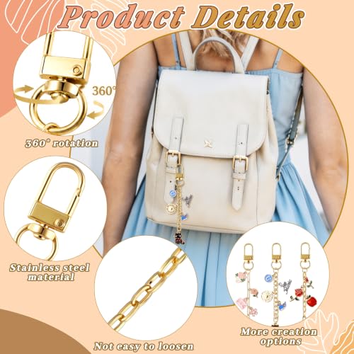 Image of Wurosi 32 Sets Keychain Making Kit for Bag Charm with Package,Gold