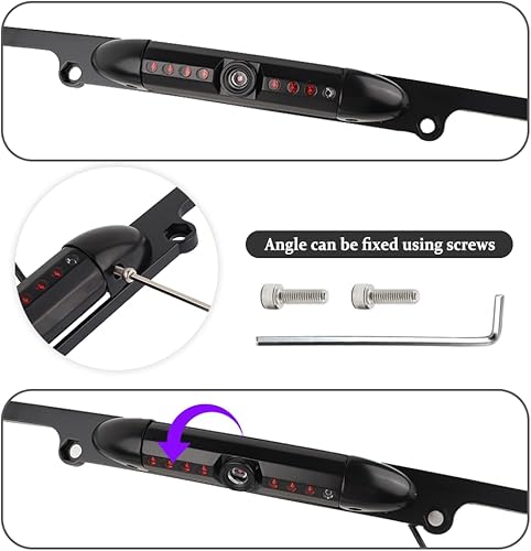 Miniatura 5 de Cámara de respaldo de matrícula, cámara de visión nocturna HD con 8 LED, cámara de visión trasera impermeable IP67 de 170°, gran angular de 170°,