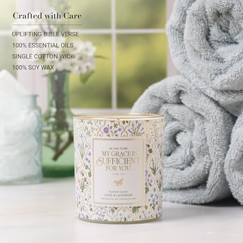 Image of Christian Art Gifts Grace is Sufficient Scented Candle: Soy Wax