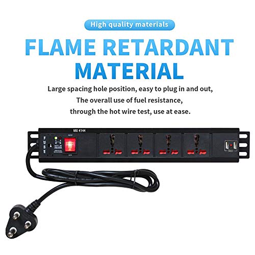 Image of MX 4 Socket Surge Protector (16A) with 2 USB Ports (2.1A) - Child Safety Shutters, Overload Protection, 3m Heavy-Duty Cord - Universal Extension Board for High-Load Appliances