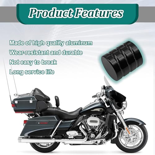 Image of Motorcycle Heel Shift Eliminator Cap, Aluminum Heel Shift Eliminator Motorcycle Accessory Compatible with Trike FLHT FLHR FLHX CVO 1980 to 2019 (Black)