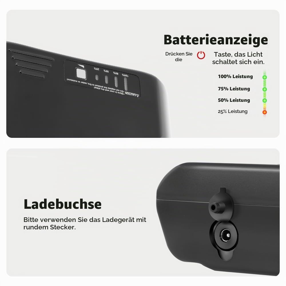 E-Bike Li-ion Batterie 36V 10,4Ah für MiFa, Zündapp, Ansmann Gepäckträgerbatterie