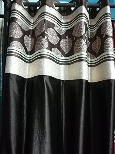Image of Long Crush Fabric Curtains Available in 4 Colors (9 F x 4 F, Coffee)