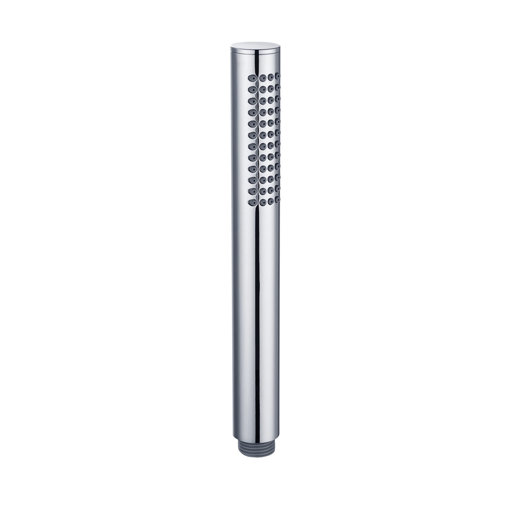 Enki Chrome Modern Bathroom Single-Spray Universal Anti-Clog Nozzles Cylinder Round Pencil Replacement Handheld Shower Head Mixer from B&Q