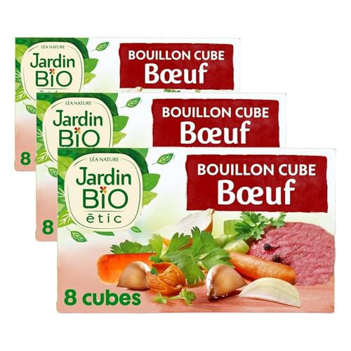 Jardin BiO étic - Bouillon cube boeuf - bio - Salé - Certifié AB - Boite de 80g (Lot de 3)