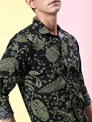Image of Ketch Men Cotton Slim Fit Printed Full Sleeve Shirt