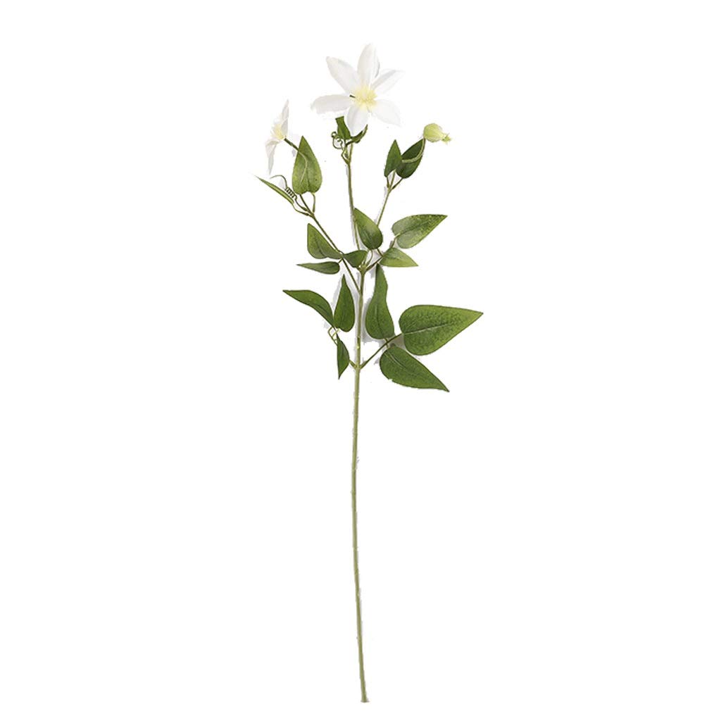 Flores artificiales de clemátide blanca y loto de seda para decoración del hogar