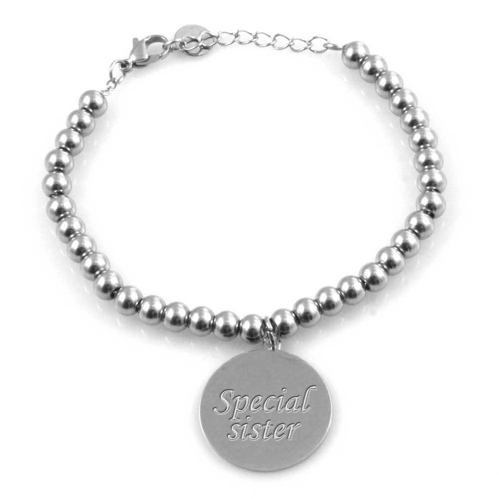 bracciale sorelle con frase acciaio bcc2177