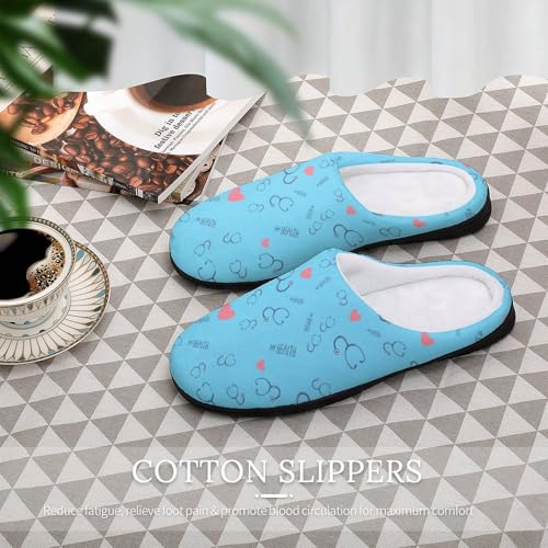 Nurse Medical Theme Slippers for Women Men Indoor Outdoor Winter House Slippers3