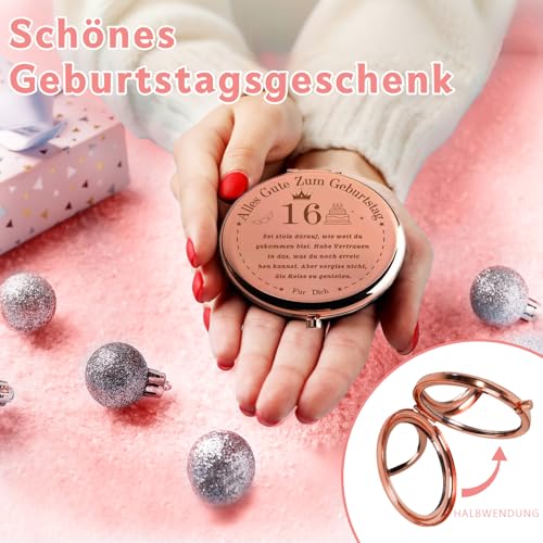 VivaJoy 16 Geburtstag Mädchen - Geschenk 16 Jahre Mädchen, 16 Jährige, Kompakter Make-up-Spiegel, 16. Geburtstag Geschenke für Schwestern, Beste Freundinnen, Frauen