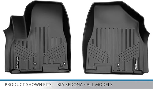 Miniatura 4 de SMARTLINER Juego de tapetes de piso de primera fila para Kia Sedona 2015-2021