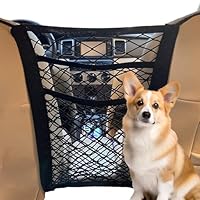 3-Lagige Auto-Netz-Organizer,Universal Auto Rücksitz Netz,Barrier für Hunde,Auto-Haustier-Absperrnetz,Auto Netz Auto Reise Zubehör Multifunktional Fahreraufbewahrung für SUVs und LKWs